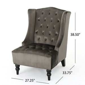 English Elm Toddman Wingback Club Chair Tufted Diamond Stitching Birch Legs Reading Nook Accent 55038.00NVLT