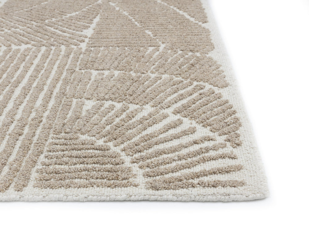 Sunpan Corinthia Hand-woven Rug - Luxurious Abstract Design In Soft Wool And Viscose For Elegant Spaces Taupe Wool Blend 111982