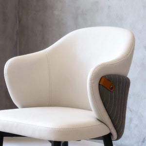 English Elm Modern Pu Leather Ergonomic Dining Chairs Mid Century Style Set of 2 for Home W2699P401049