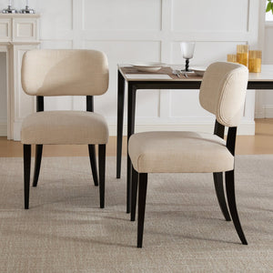 English Elm Wooden Farmhouse Dining Chairs Set of 2 Upholstered Seats Solid Legs for Kitchen W3244P392827