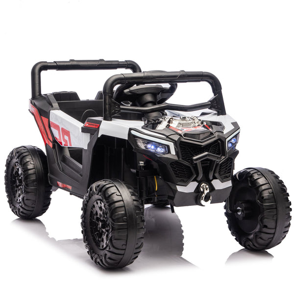 English Elm 12v Kids Electric Utv Ride on Toy with Parental Remote Swing Function and Shock Absorbers Black W1578P368160