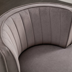 English Elm 360 Swivel Barrel Chair Plush Velvet Accent Sofa with High-Density Foam, Sturdy Frame, 300lb Capacity for Living Room Gray W395102772