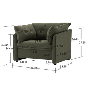 English Elm Modern Chenille Oversized Armchair - Stylish Lounge Chair For Living Room, Bedroom & More! W2997P236136