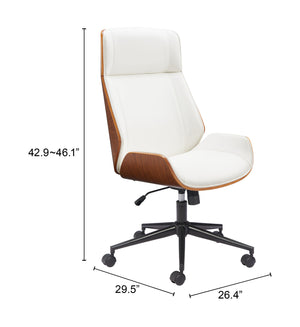 Zuo Modern Flex High Back Office Chair – Stylish Modern Design For Home Or Office, Premium Quality & Comfort White 100% Polyurethane,Plywood,Steel 110560-zuo-modern