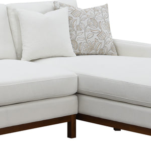 English Elm Valiant Ivory Chenille Sectional Sofa with Pocket Coil Seating, 4 High-Density Foam Pillows B2726S00265