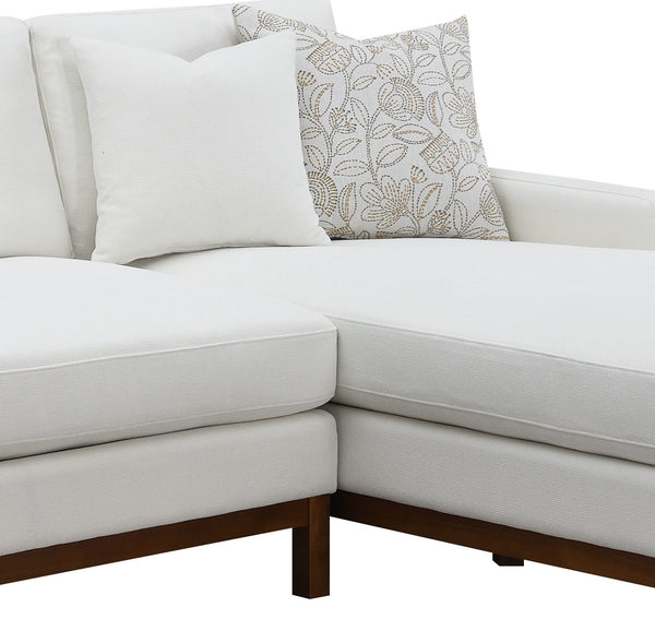 English Elm Valiant Ivory Chenille Sectional Sofa with Pocket Coil Seating, 4 High-Density Foam Pillows B2726S00265