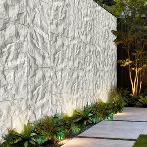 English Elm 3d Faux Stone Pu Wall Panels Set Lightweight Flame Resistant Architectural Accent White Marble W347P419794