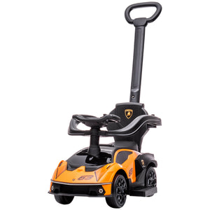 English Elm Aosom Licensed Lamborghini Toddler Ride on Push Car with Horn Storage Steering W2225P217705