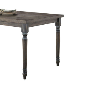 English Elm Weathered Grey Dining Table With Turned Legs - Timeless Charm For Any Dining Or Gathering Space B062P209321-GIGA