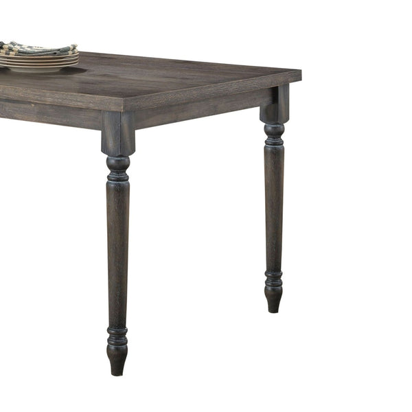 English Elm Weathered Grey Dining Table With Turned Legs - Timeless Charm For Any Dining Or Gathering Space B062P209321-GIGA