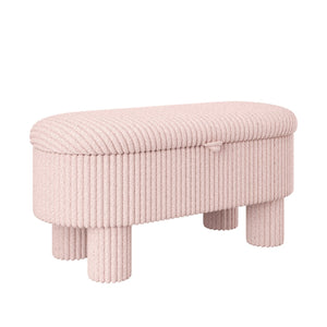 English Elm Modern Corduroy Upholstered Storage Bench with Lift Top Lid for Bedroom Entryway Pink N719P305624P