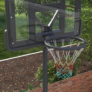 English Elm Soozier Adjustable Portable Basketball Goal with Shatterproof Backboard and Wheeled Base W2225P200922