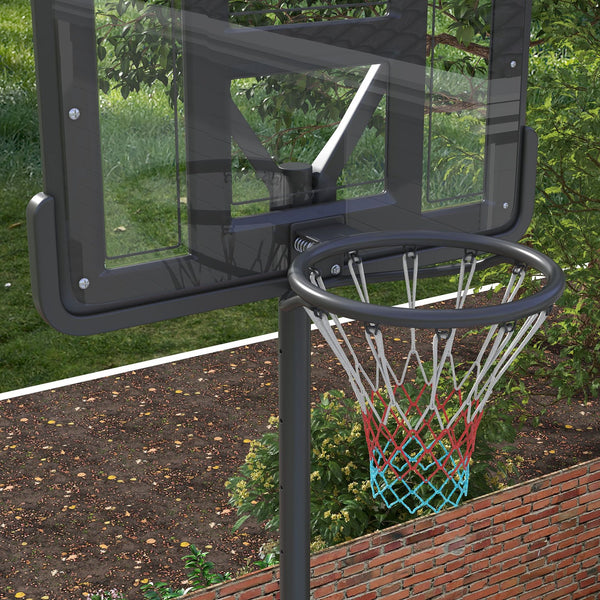 English Elm Soozier Adjustable Portable Basketball Goal with Shatterproof Backboard and Wheeled Base W2225P200922