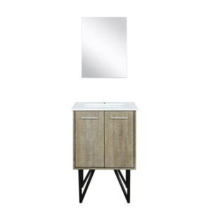 English Elm Rustic Acacia Bath Vanity with Cultured Marble Top, Soft-Close, Mirror Included, Durable Scratch-Resistant B2731S01509