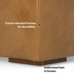 English Elm Rex 2-Seater Sofa With Left Chaise - Handcrafted Brazilian Leather, Modern Design, Lasting Comfort B136P199217-GIGA