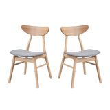 Modern Wood Dining Chairs Set of 2, Soft Upholstered Kitchen Side Chairs, Oak Frame for Dining, Living Room