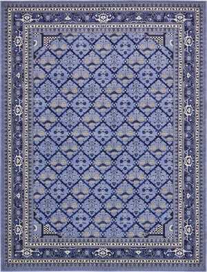 Unique Loom La Jolla Trellis Machine Made Geometric Rug Blue, Blue/Ivory/Navy Blue/Light Blue 9' 10" x 13' 0"
