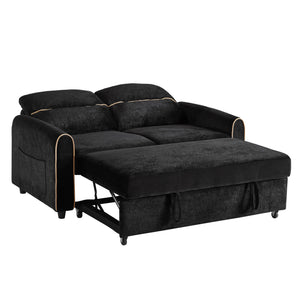 English Elm Swivel Barrel Accent Chair Chenille Tufted Round Club Seat for Living Room Lounge Black N719S002330B