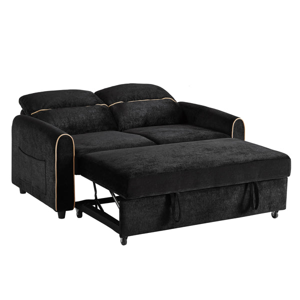 English Elm Swivel Barrel Accent Chair Chenille Tufted Round Club Seat for Living Room Lounge Black N719S002330B