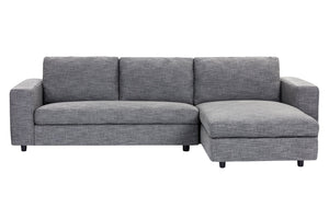 Sunpan Ethan Sofa Chaise - Stylish Comfort with Clean Lines and Black Solid Wood Legs for Modern Spaces Right Arm Facing - 110.5W x 64D x 31H