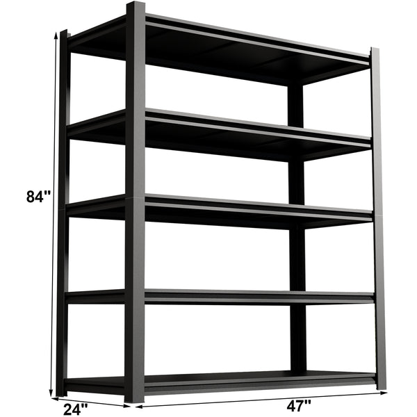 English Elm 83.86" Steel 5-tier Adjustable Shelving Unit Heavy Duty Rack for Garage Pantry T3625P497813