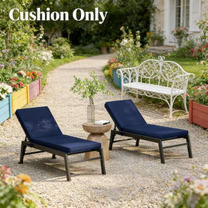 English Elm Replacement Chaise Lounge Cushions Uv Resistant Foam Filled Outdoor Seating Pair T3971P443277