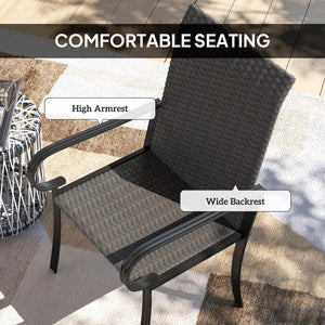 English Elm Outsunny 4 Piece Highback Pe Rattan Patio Armchairs All Weather Deep Seat Set W2225P485565