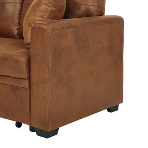 English Elm Sleeper Sectional with Pull Out Bed Storage Chaise Tufted L Shaped Living Room Sofa W5568S00006