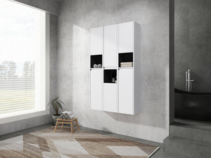 English Elm 12" Bathroom Side Cabinet - Sleek Wall-Mounted Storage With Soft-Close Doors & Modern Design W999S00283