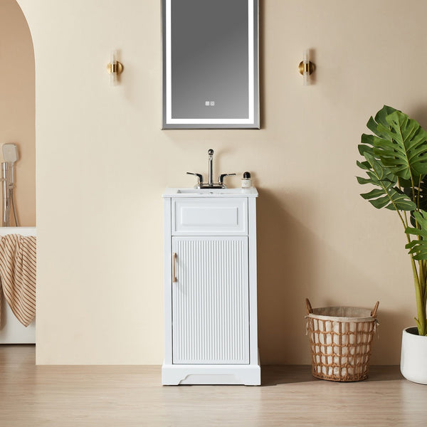 English Elm Fully Assembled 18'' Freestanding Bathroom Vanity With Eco-Friendly Top & Dual Handle Options W1826P347105