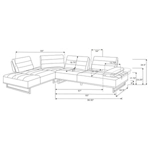 English Elm Harnal Taupe L-Shape Sectional Sofa with Pocket Coil Seating, Plush Back Pillows & Extendable Armrest for Luxurious Comfort and Style B062S01152