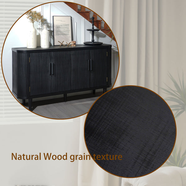 English Elm Accent Storage Cabinet - Modern Freestanding Buffet With Adjustable Shelves For Stylish Organization W2729P202565