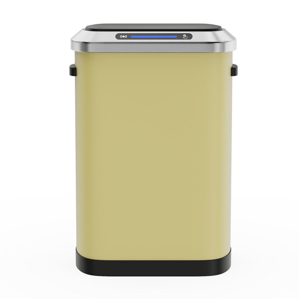 English Elm 50L Smart automatic Trash Can with Silent Slow-Close Lid, Motion Sensor, Durable 0.45mm Steel Body Yellow W1550P247984