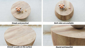 English Elm 31.5" Round Drum Coffee Table Mdf Wood Grain Modern Industrial Living Room Accent W3732P495748