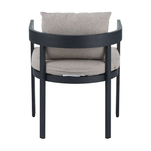 English Elm Christopher Knight Home® - Elko Aluminum Dining Chairs Set of 2 — Dark Gray Rust-Resistant Frames with Plush Beige Cushions N775P210128B