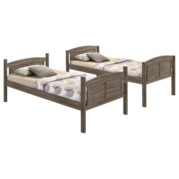 English Elm Edmondson California King Platform Bed with Storage Bookcase Headboard in Grey Oak B062S01778