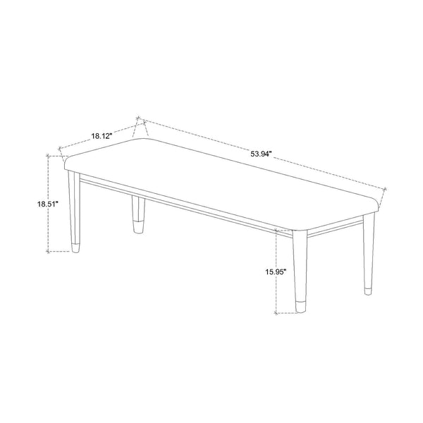 English Elm Nora Solid Wood Beige Bedroom Bench with Upholstered Seat, Tapered Legs & Contemporary Design B201P409550