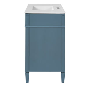 English Elm 36'' Bathroom Vanity With Sink, Modern Indigo Blue Storage Cabinet Featuring 3 Drawers & Adjustable Shelf N710P230246M