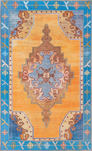 Unique Loom Timeless Thomas Machine Made Medallion Rug Orange, Brown/Ivory/Red/Beige/Black 5' 1" x 8' 0"