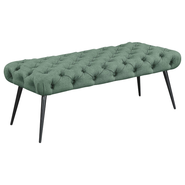 English Elm Galiano Velvet Tufted Upholstered Bench with Metal Legs for Bedroom or Entryway B062P441135