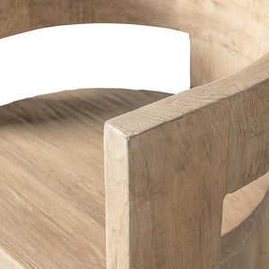 English Elm Soren Reclaimed Elm Sculptural Dining Chair with Wraparound Back Wabi-sabi Craft Natural B2719P474460