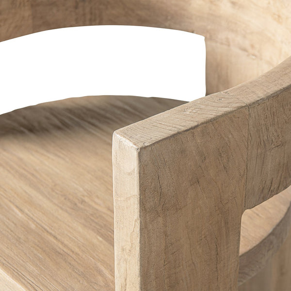 English Elm Soren Reclaimed Elm Sculptural Dining Chair with Wraparound Back Wabi-sabi Craft Natural B2719P474460