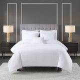 Madison Park Signature 500 Thread Count Luxury Collection Glam/Luxury 100% Cotton Sateen Embroidered Duvet Cover Set MPS12-508 White/White