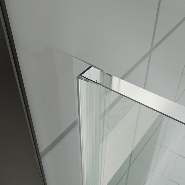 English Elm 28" Frameless Pivot Shower Door Tempered Glass Matte Black Hinged Spa Bath W637P348845