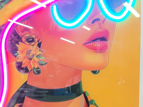 English Elm 24X16 Fashion Girl Led Wall Art – Chic Acrylic Neon Light Artwork For Modern Home Decor & Ambiance T3976P383257