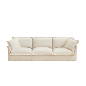 English Elm Slipcovered Modern 3-Seater Sofa – Plush Chenille Couch With Removable Covers & Modular Flexibility W3041S00005-GIGA