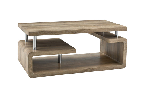 English Elm A Modern Two-tier Mdf Coffee Table with Open Shelf for Living Room Storage Wood W3875P396830