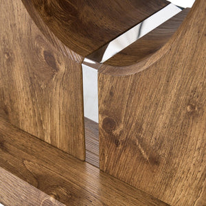 English Elm Modern Wood Grain Mdf Dining Table with Steel Accent Legs for Kitchen or Office W1512S00193