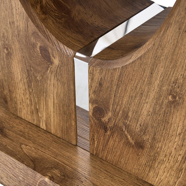 English Elm Modern Wood Grain Mdf Dining Table with Steel Accent Legs for Kitchen or Office W1512S00193