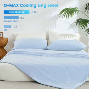 English Elm 1-piece Wave Quilted Nylon Spandex Cooling Comforter for Full and Queen Beds B035P408411